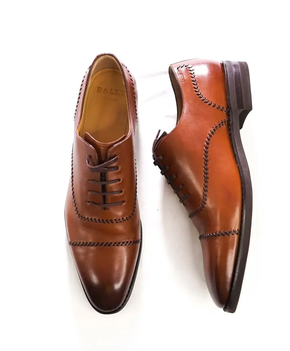 $1,300 BALLY - Brown GOODYEAR Leather Oxfords - US 12 (11UK)